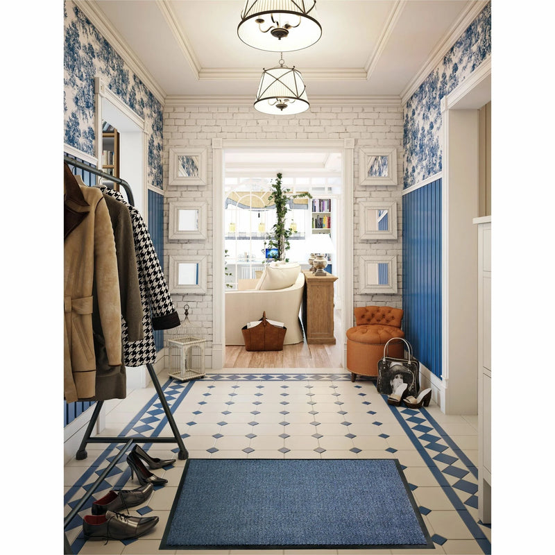 Floortex Doortex® Advantagemat Blue Door Mat - 36’’ x 60’’ - Durable Polypropylene & Vinyl - TAA Compliant - Floor Mats