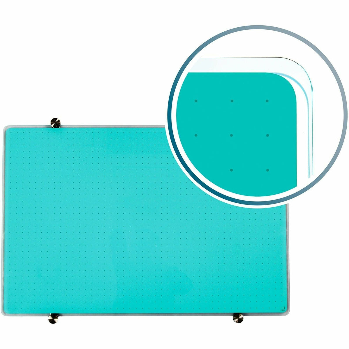 Floortex Viztex® Glacier Teal Multi-Purpose Grid Glass Dry-Erase Board 30" x 40" - 2000