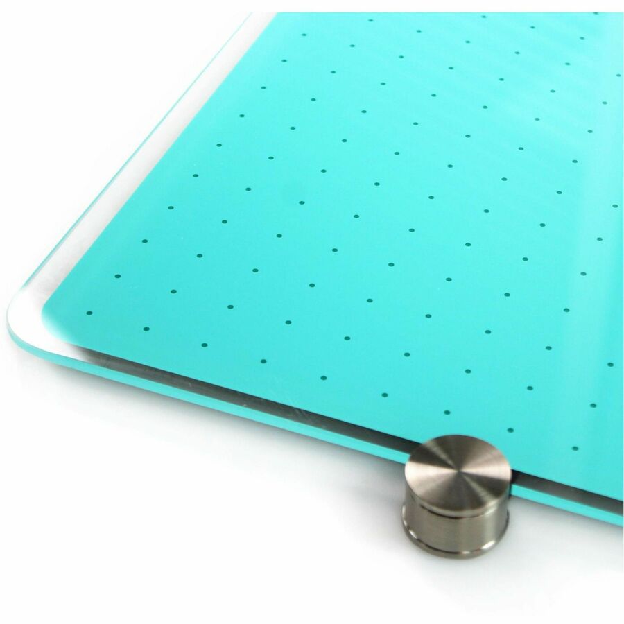 Floortex Viztex® Glacier Teal Multi-Purpose Grid Glass Dry-Erase Board 30" x 40" - Alternate-Image3