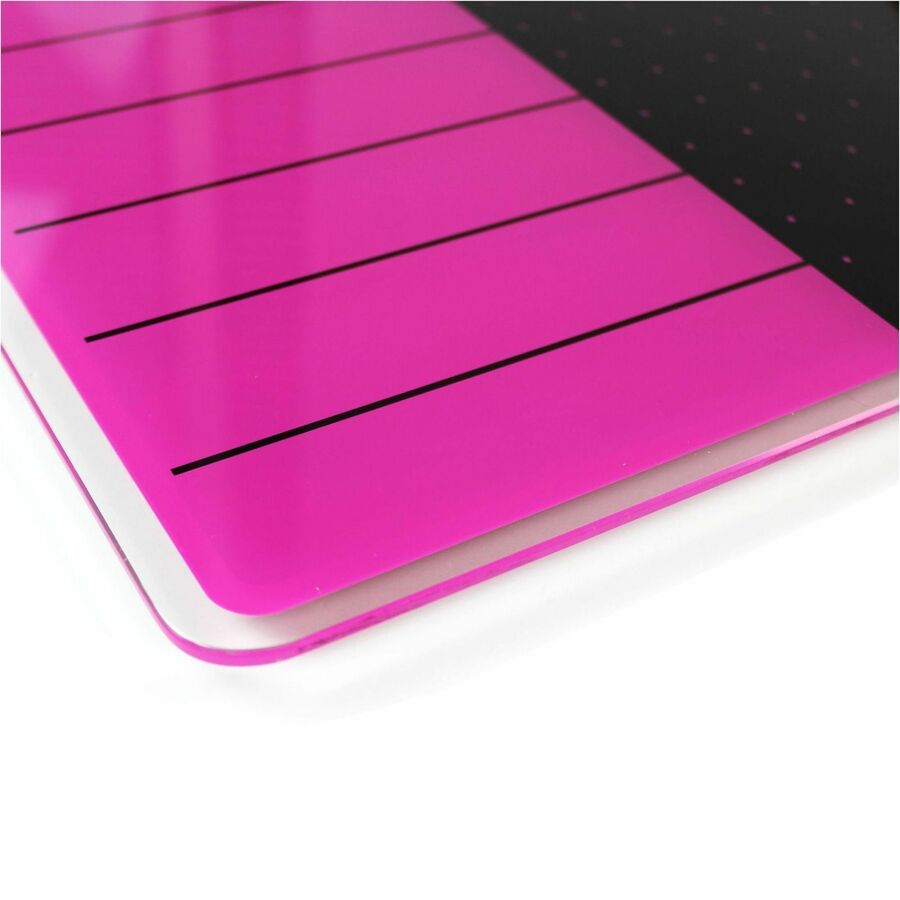 Floortex Viztex® Glacier Violet & Black Plan & Grid Glass Dry-Erase Board - 14" x 14" - Alternate-Image2
