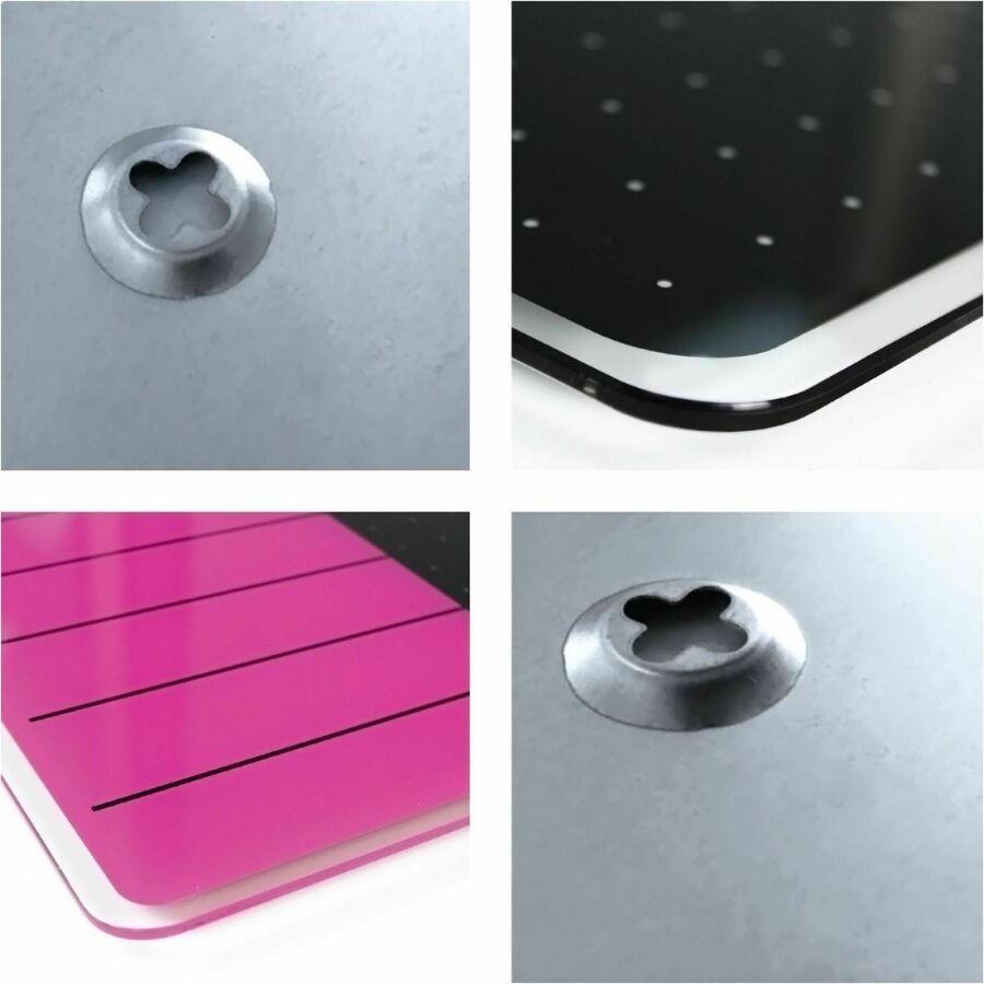 Floortex Viztex® Glacier Violet & Black Plan & Grid Glass Dry-Erase Board - 14" x 14" - Alternate-Image6