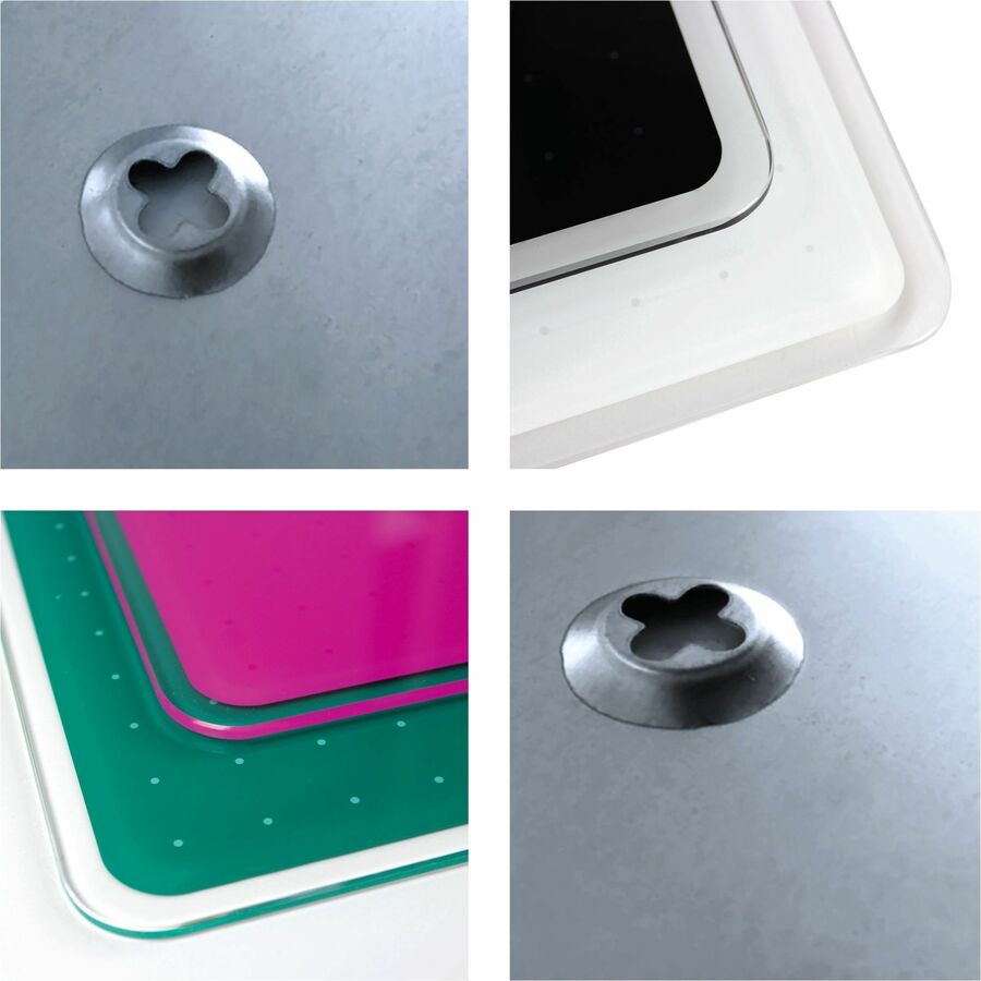 Floortex Viztex® Glacier White & Black Plan & Grid Glass Dry-Erase Board - 17" x 23" - Alternate-Image9