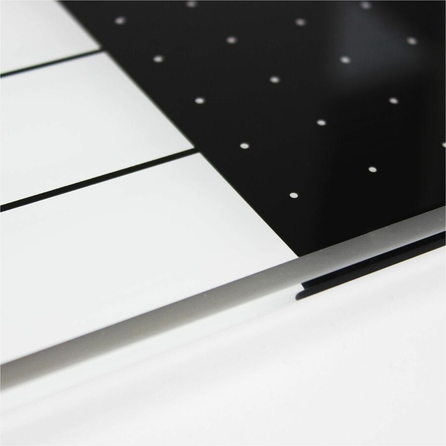 Floortex Viztex® Glacier White & Black Plan & Grid Glass Dry-Erase Board - 17" x 23" - Alternate-Image6
