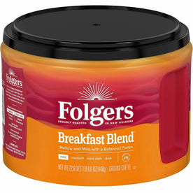 Folgers Breakfast Blend Coffee: Mild Ground - 22.6 oz Canister - Coffee