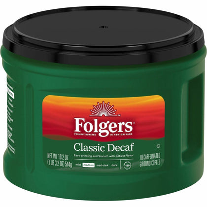 Folgers® Classic Decaf Ground Coffee - Medium Roast - 19.2 oz Canister