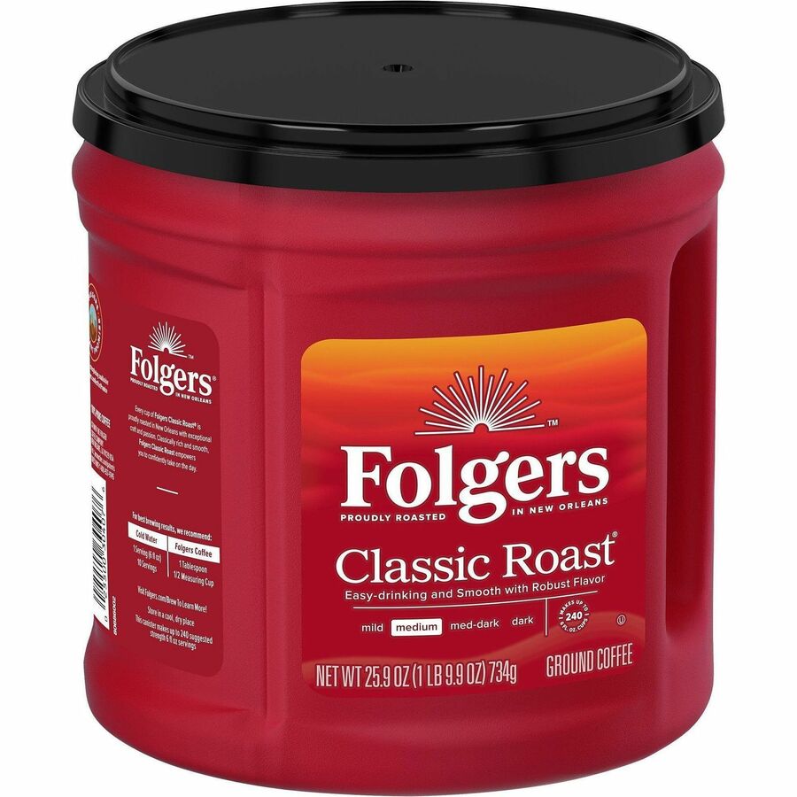 Folgers® Ground Classic Roast Coffee - Medium - 25.9 oz Per Canister - 6 / Carton
