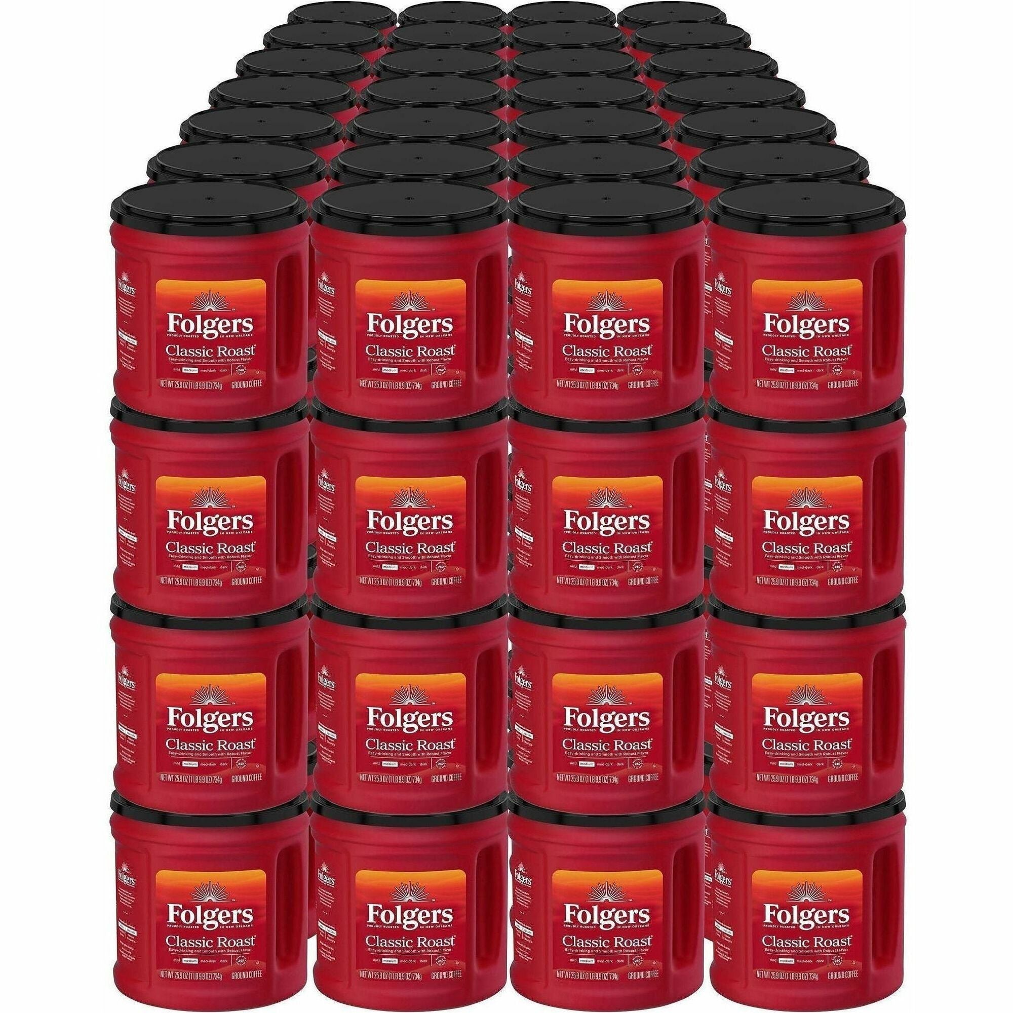 Folgers® Ground Classic Roast Coffee - Medium - 25.9 oz Per Canister - Rich Aroma - Kosher - 294 / Pallet