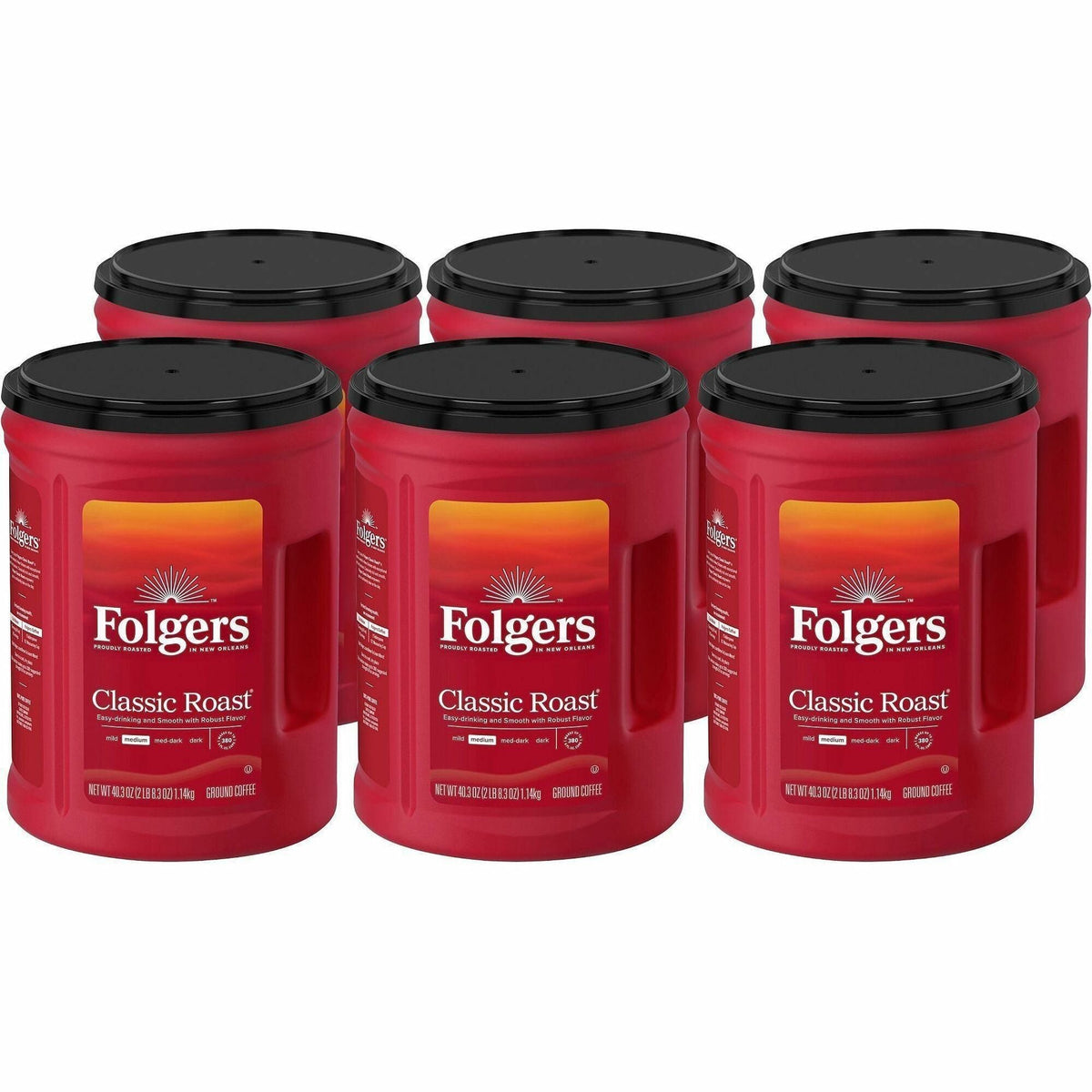Folgers® Ground Classic Roast Coffee - Medium - 40.3 oz Per Canister - Mountain Grown - Kosher