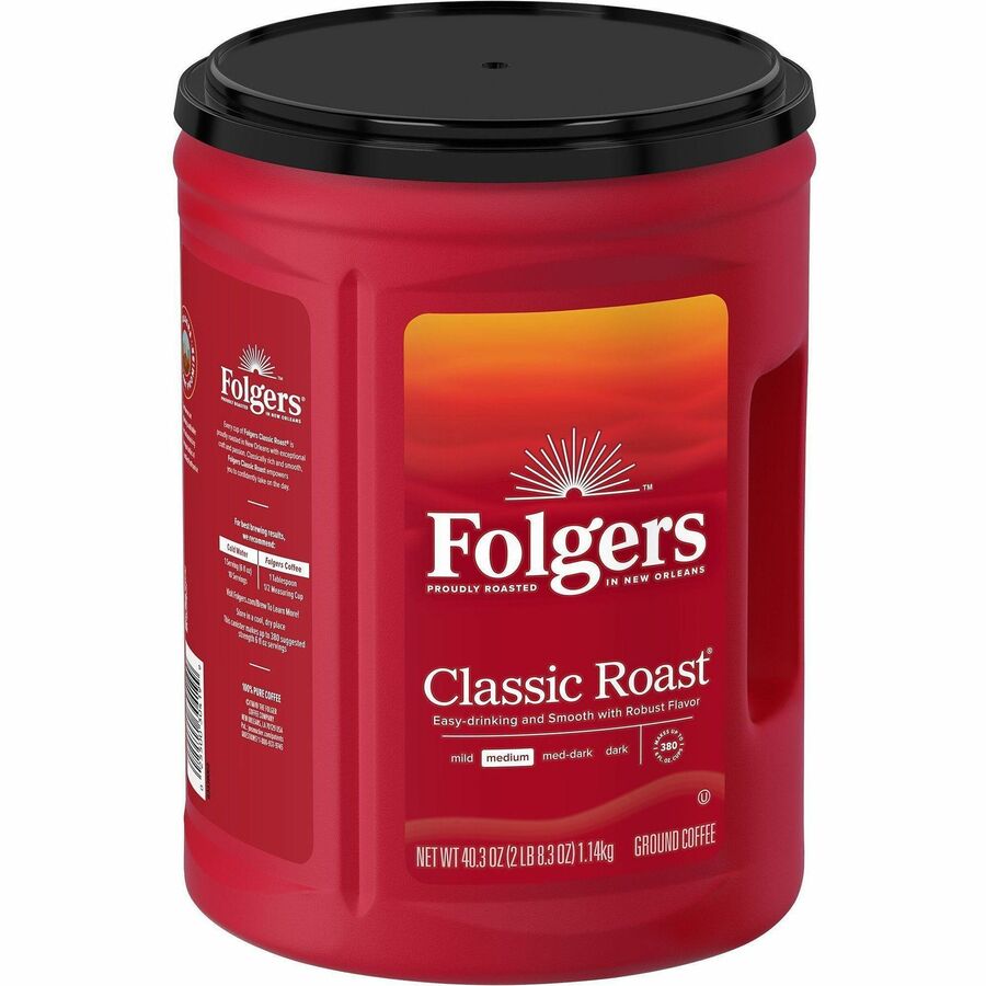 Folgers® Ground Classic Roast Coffee - Medium - 40.3 oz Per Canister - Mountain Grown - Kosher