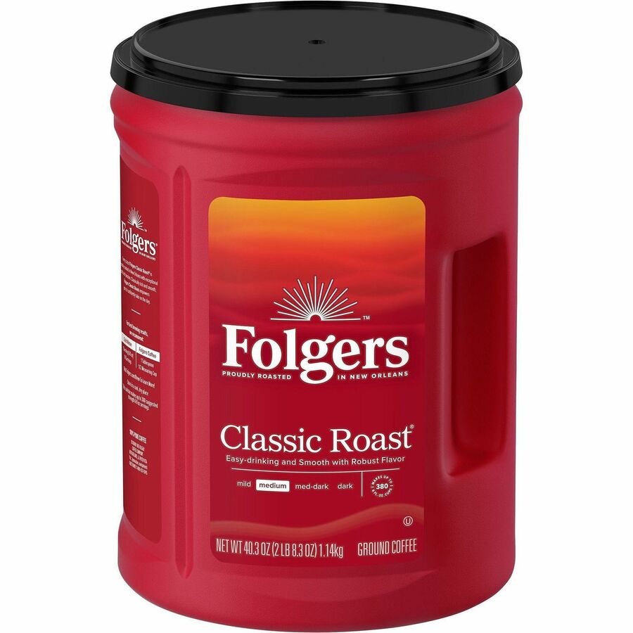 Folgers® Ground Classic Roast Coffee - Medium - 40.3 oz Per Canister - Mountain Grown - Kosher