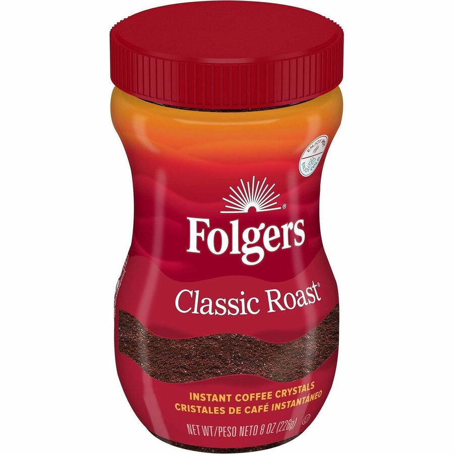 Folgers® Instant Classic Roast Coffee - Regular - 8 oz Per Jar - Mountain Grown - 1 Each