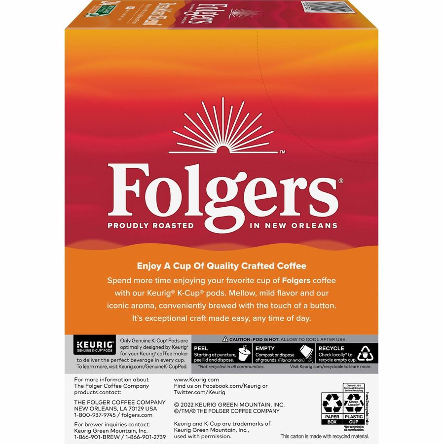 Folgers® K-Cup Breakfast Blend Coffee - Compatible with Keurig Brewer - Light/Mild - 0.2 oz Per Box - 24