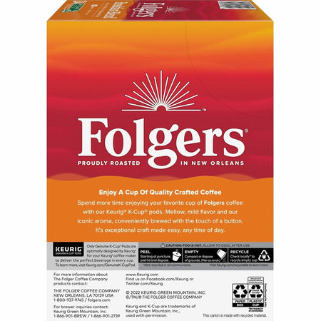 Folgers® K-Cup Breakfast Blend Coffee - Compatible with Keurig Brewer - Mild - Kosher