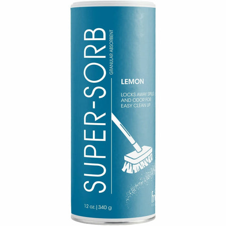Fresh Products Super-Sorb Granular Absorbent - Lemon - 24 / Carton - Cellulose - White Blue - Spill Control & Absorbents