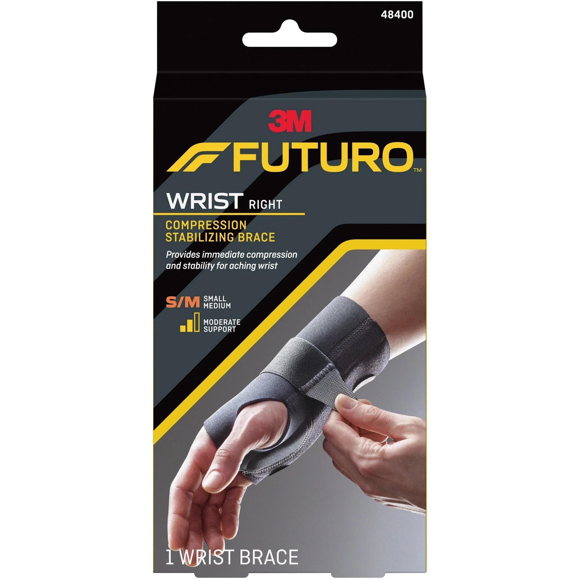 FUTURO Right-Hand Small/Medium Wrist Support - Black - 1 Each - Supports