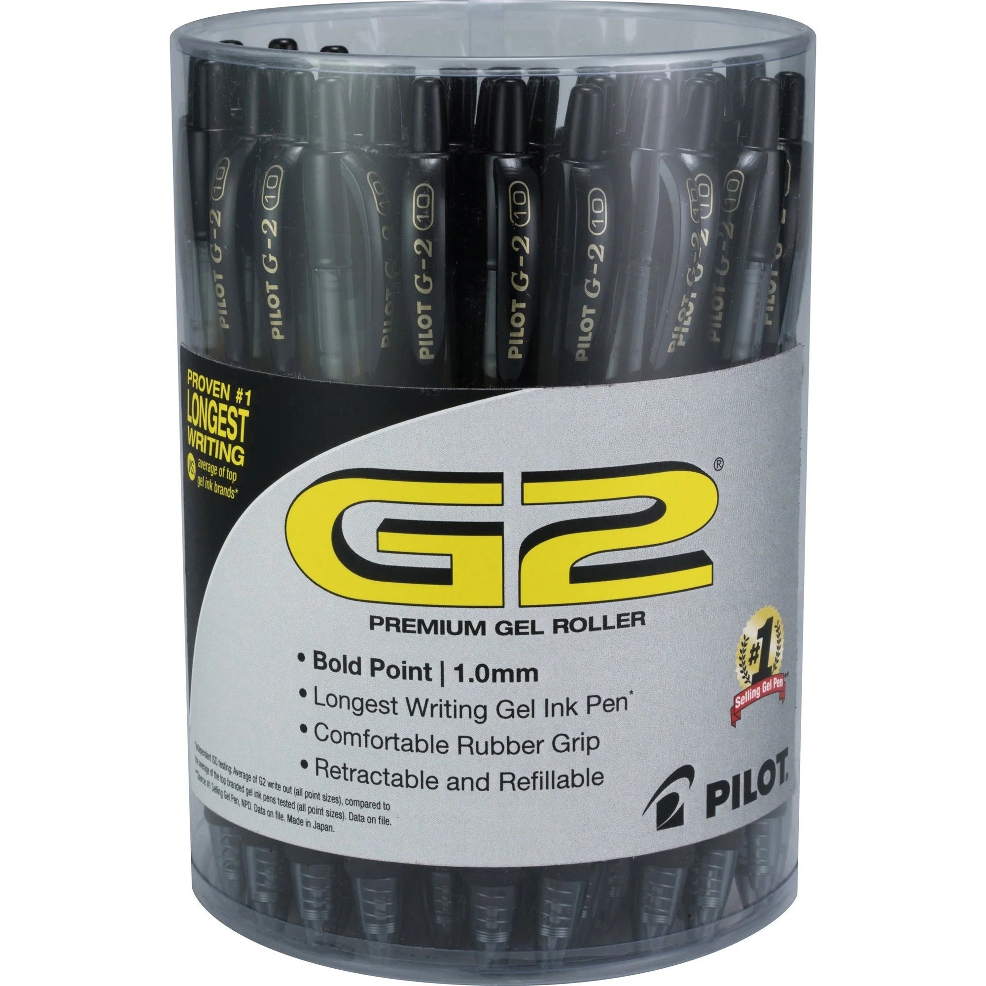 G2 1.0mm Gel Pens: Bold Refillable Retractable - Black Ink - 36 Pack - Pens