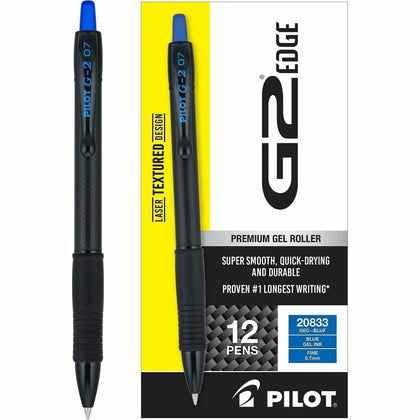 G2 Edge Gel Pen: 0.7mm Fine Point Refillable Retractable - Blue Ink - Gel-based - Tungsten Tip - Pens