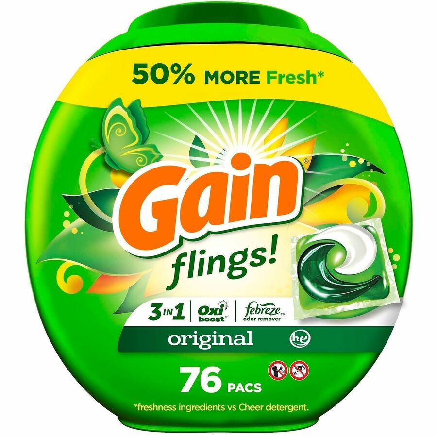Gain Flings Detergent Pacs - Front