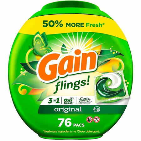 Gain Flings Detergent Pacs - Front