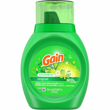 Gain Liquid Laundry Detergent: Original Scent 25 fl oz - Dirt Remover - 6/Carton - Cleaning & Supplies