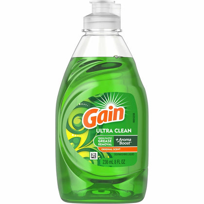 Gain Ultra Original Scent Dishwashing Liquid - 8 fl oz - Clean - 12/Carton - Dish/Dishwasher Detergents