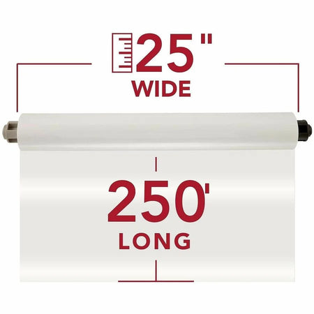GBC EZ Load Gray End Cap Laminating Roll Film - 25’’ x 250 ft 3 mil - Glossy Finish - Classroom Use - Clear - 2/Carton