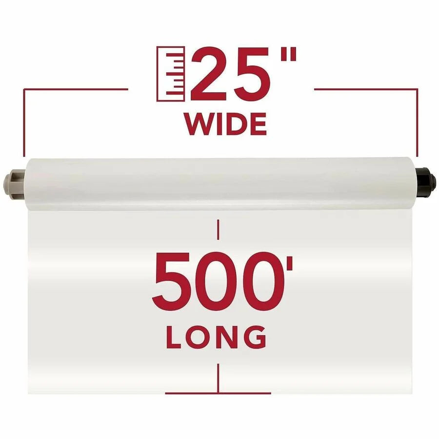 GBC EZLoad NAP II Low Temp Laminating Roll Film - Glossy Finish - 25’’ x 500 ft - 1.5 mil - Clear - Supplies