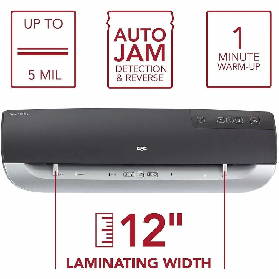 GBC Fusion 3000L 12’’ Laminator: Pouch Width 5 mil Thickness - Laminators