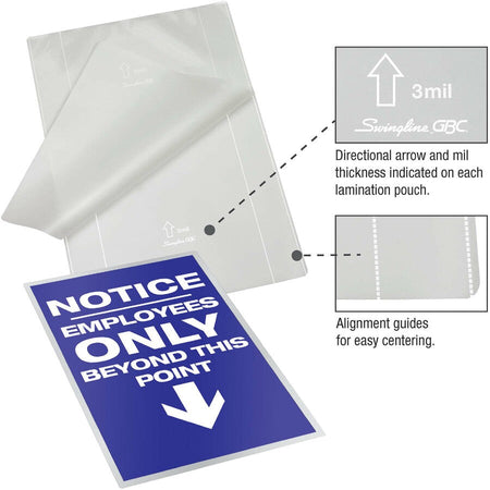 GBC Fusion EZUse Laminating Pouches - Letter Size 10 mil - Glossy Finish - 50/Box - Supplies