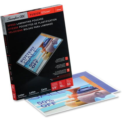 GBC Fusion EZUse Laminating Pouches - Letter Size 10 mil - Glossy Finish - 50/Box - Supplies