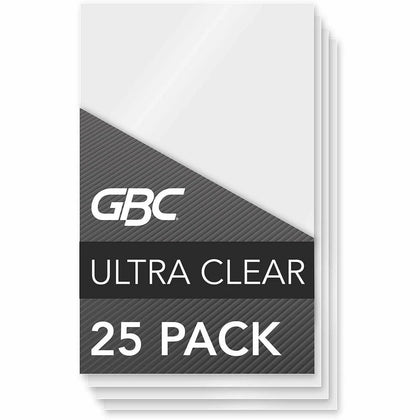 GBC UltraClear 3.5’’ x 5.5’’ Laminating Pouches - Glossy 5 mil - Index Card Size - 25 Pack - Supplies
