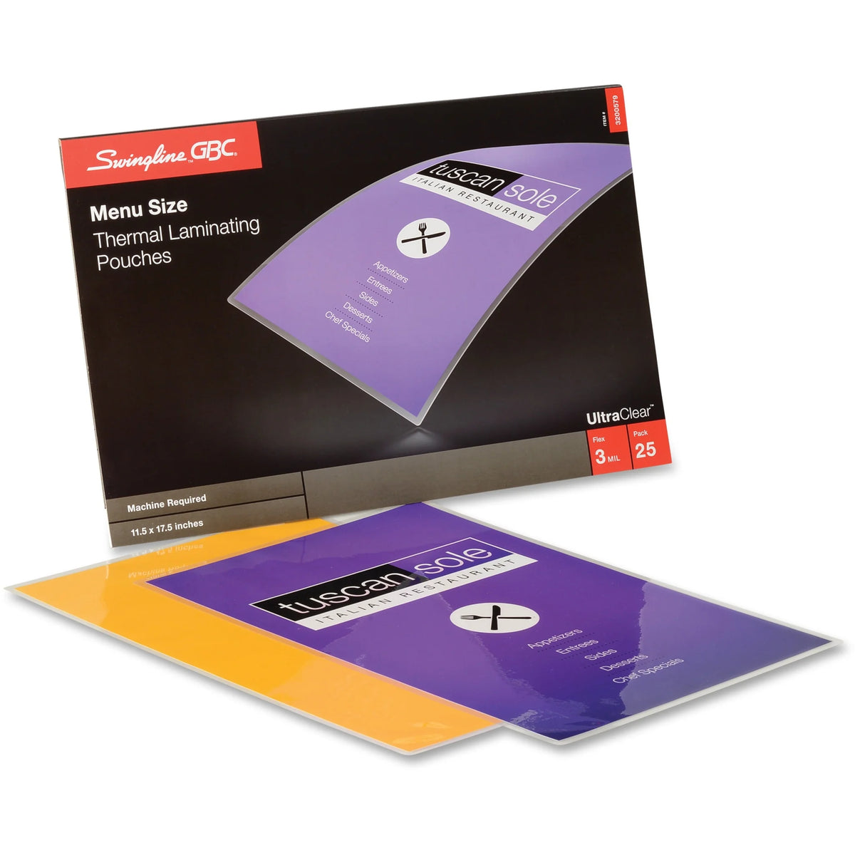 GBC UltraClear Menu Size Laminating Pouches - 11.5’’ x 17.5’’ - 3 mil - Glossy - 25 Pack - Supplies