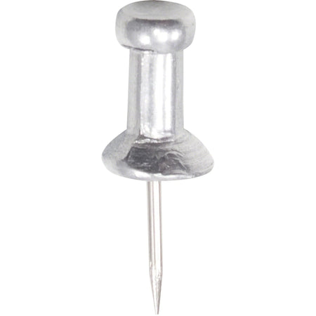 Gem Office Products Aluminum Pushpins - Silver Finish - 100 Count Box - Board & Easel Accessories