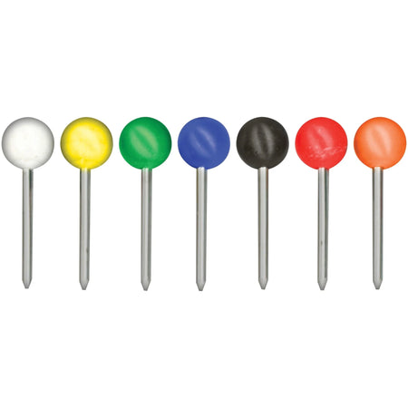 Gem Office Products Map Tacks - Colorful Round Head - 0.18’’ - 100-Pack - Board & Easel Accessories