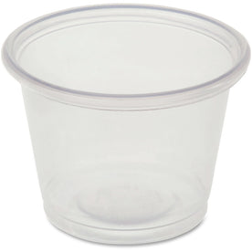 Genuine Joe 1 oz Portion Cups - fl - Clear - Polystyrene - Beverage Sauce - 50/Bag - 50 / Carton - Food Storage