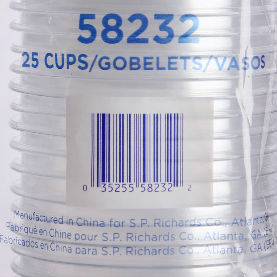 Genuine Joe 10 oz Clear Plastic Cups - fl - Cold Drink Beverage - 25/Pack - 20 / Carton