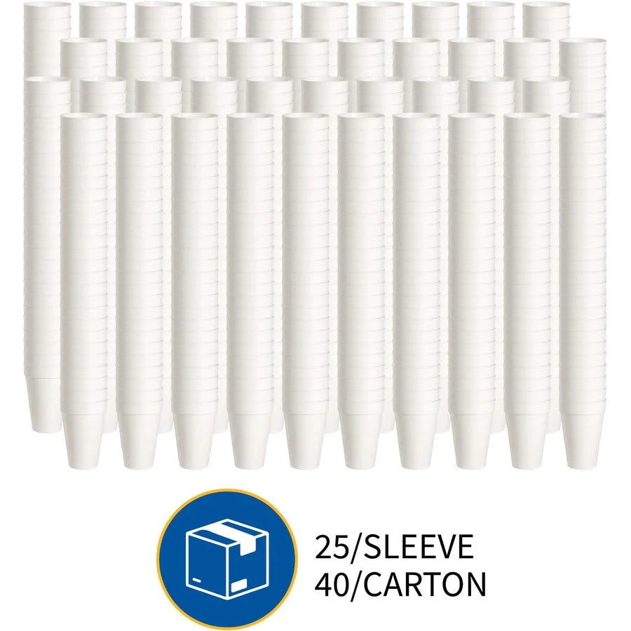 Genuine Joe 10 oz Foam Cups: White Hot/Cold Drink Cups