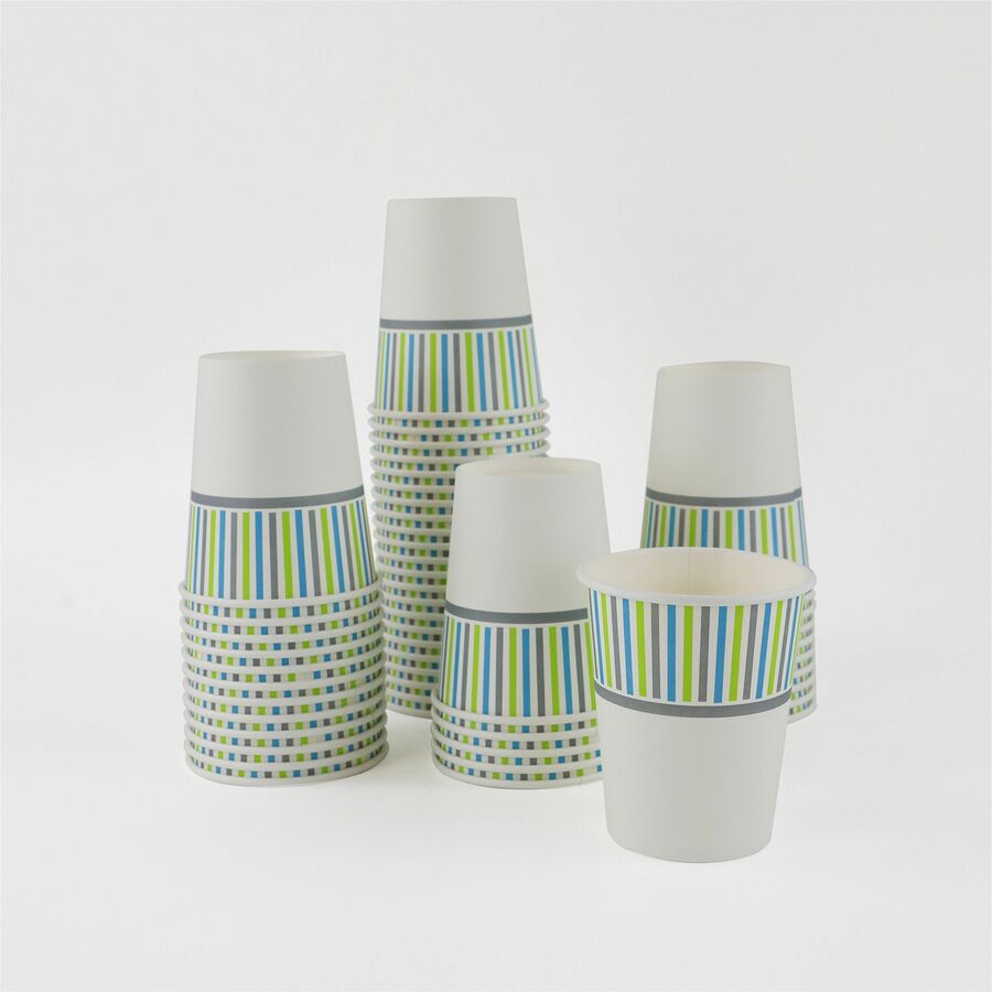 Genuine Joe 10 oz Hot Beverage Cups - fl - Assorted - Paper - Chocolate Cappuccino Tea Coffee - 50/Pack