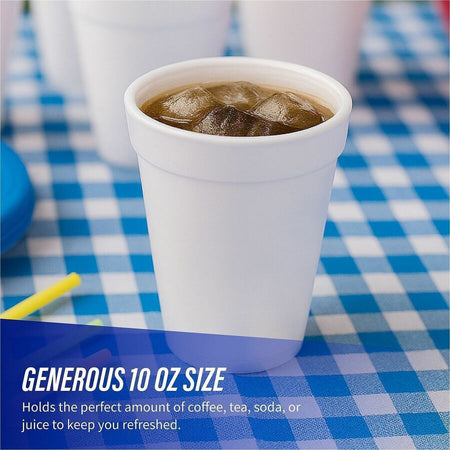 Genuine Joe 10 oz Hot/Cold Foam Cups - fl - White - Hot Drink Cold - 25/Pack - 40 / Carton
