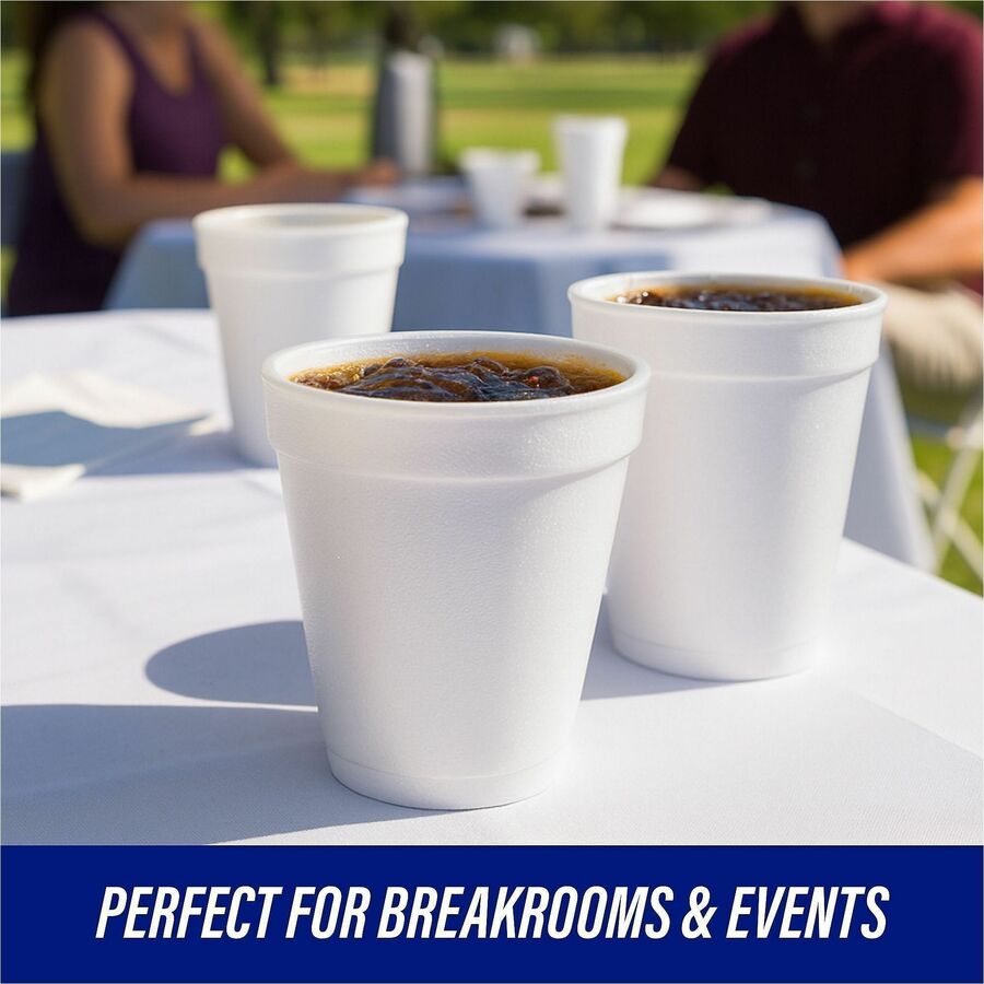 Genuine Joe 10 oz Hot/Cold Foam Cups - fl - White - Hot Drink Cold - 25/Pack - 40 / Carton