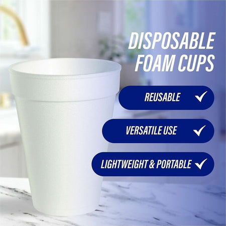 Genuine Joe 10 oz Hot/Cold Foam Cups - fl - White - Hot Drink Cold - 25/Pack - 40 / Carton