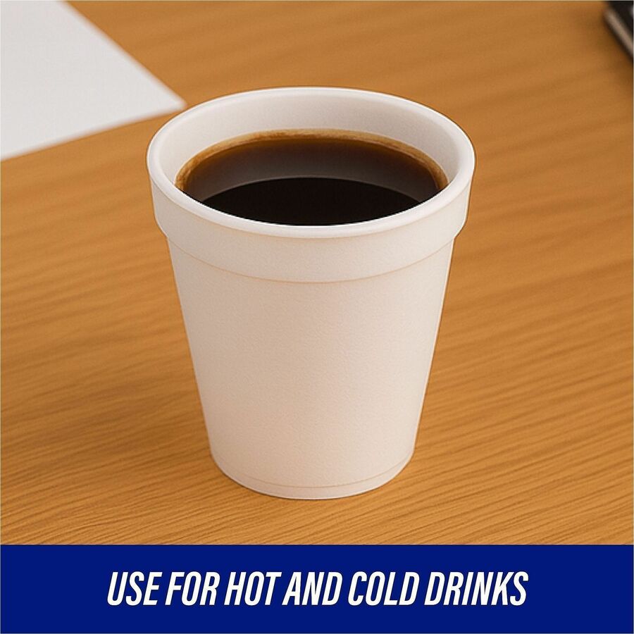 Genuine Joe 10 oz Hot/Cold Foam Cups - fl - White - Hot Drink Cold - 25/Pack - 40 / Carton