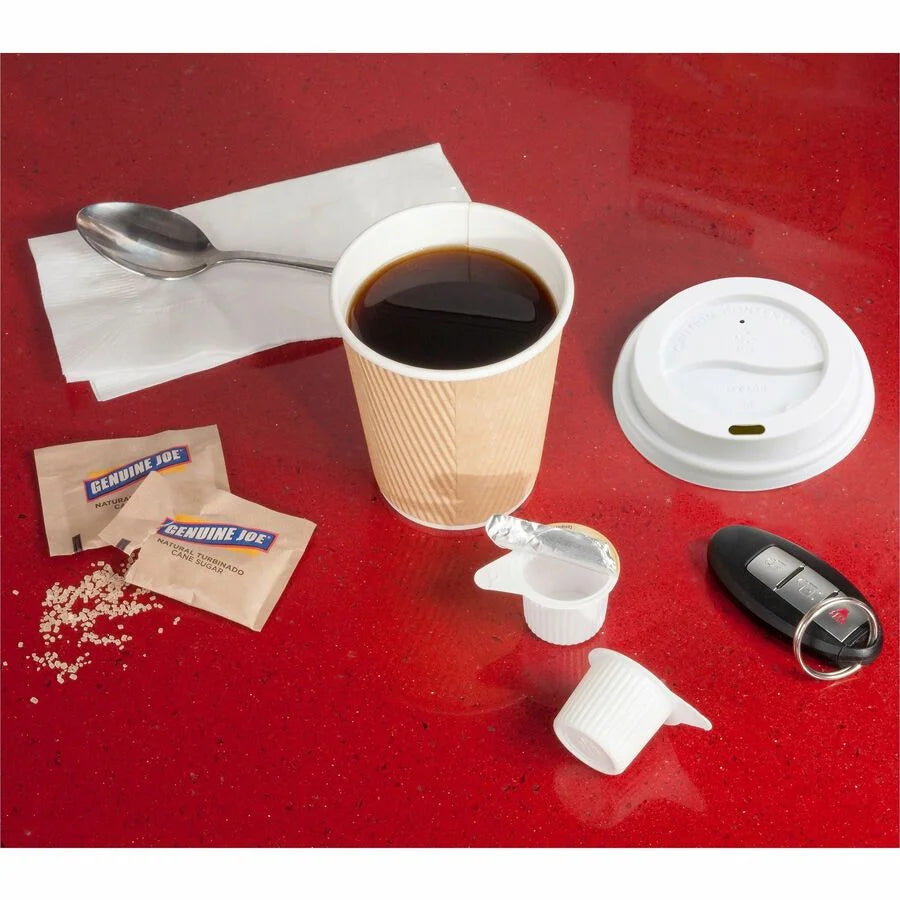 Genuine Joe 10 oz Rippled Hot Cups - Brown - 25 Pack