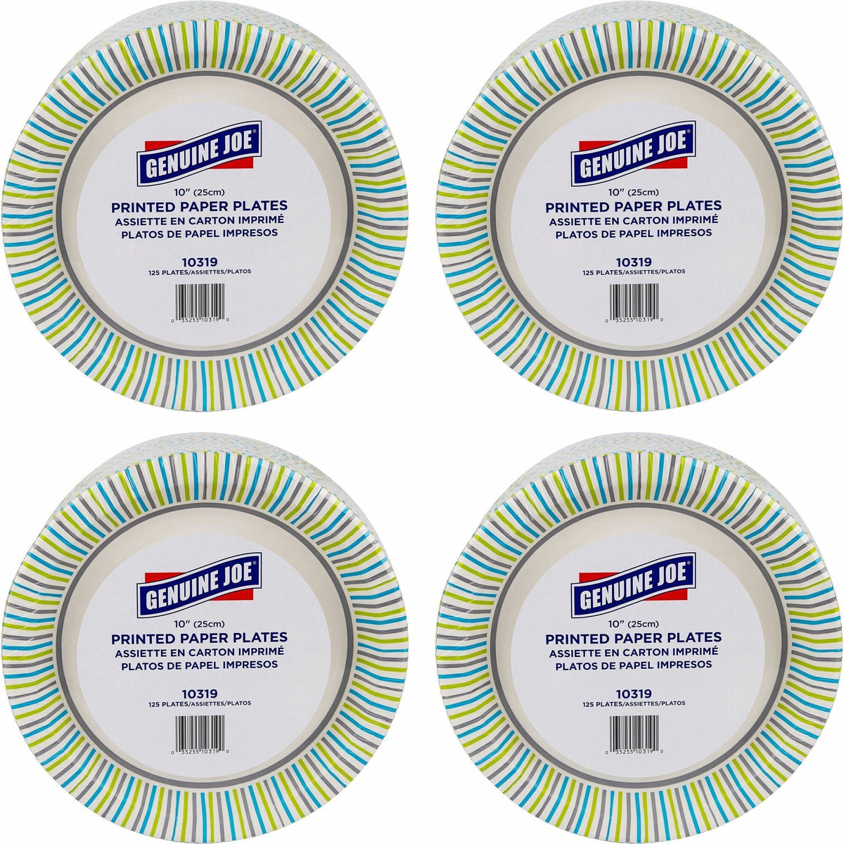 Genuine Joe 10" Printed Paper Plates - 2000