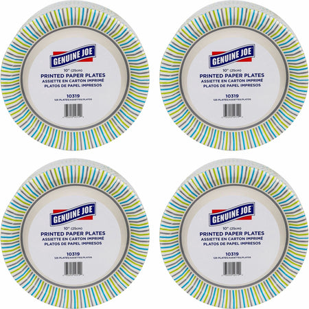 Genuine Joe 10" Printed Paper Plates - 2000