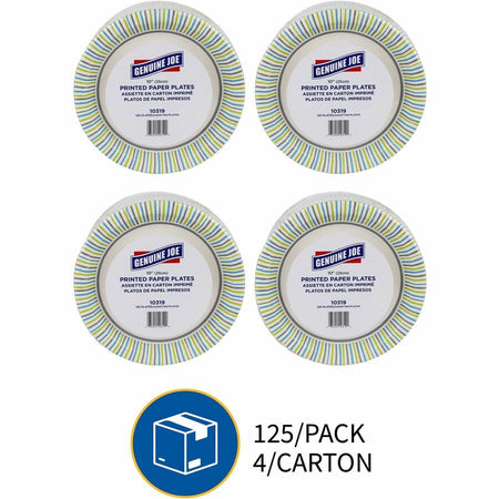 Genuine Joe 10" Printed Paper Plates - Alternate-Image1