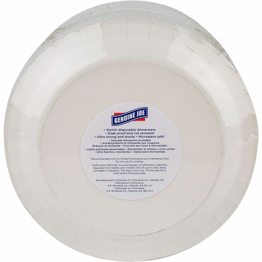Genuine Joe 10" Printed Paper Plates - Rear