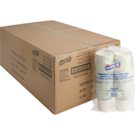 Genuine Joe 12 oz Hot Beverage Cups - fl - Assorted - Paper - Chocolate Cappuccino Tea Coffee - 50/Pack