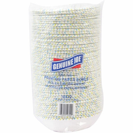 Genuine Joe 12 oz Paper Bowls - Disposable - Multi - 125 / Pack
