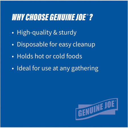Genuine Joe 12 oz Reusable Plastic Bowls - Serving - Disposable - White - Body - 125 / Pack